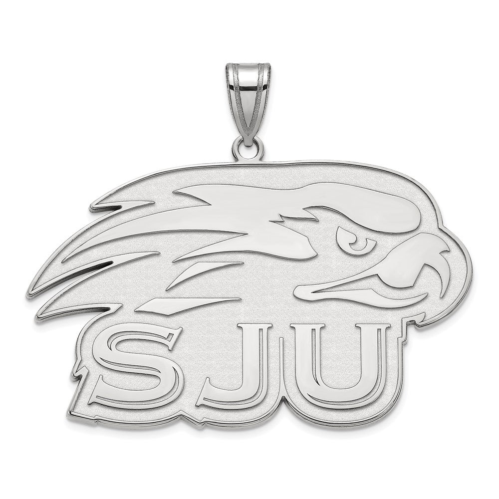 14k White Gold LogoArt St Joseph's University Hawks Extra Large Pendant
