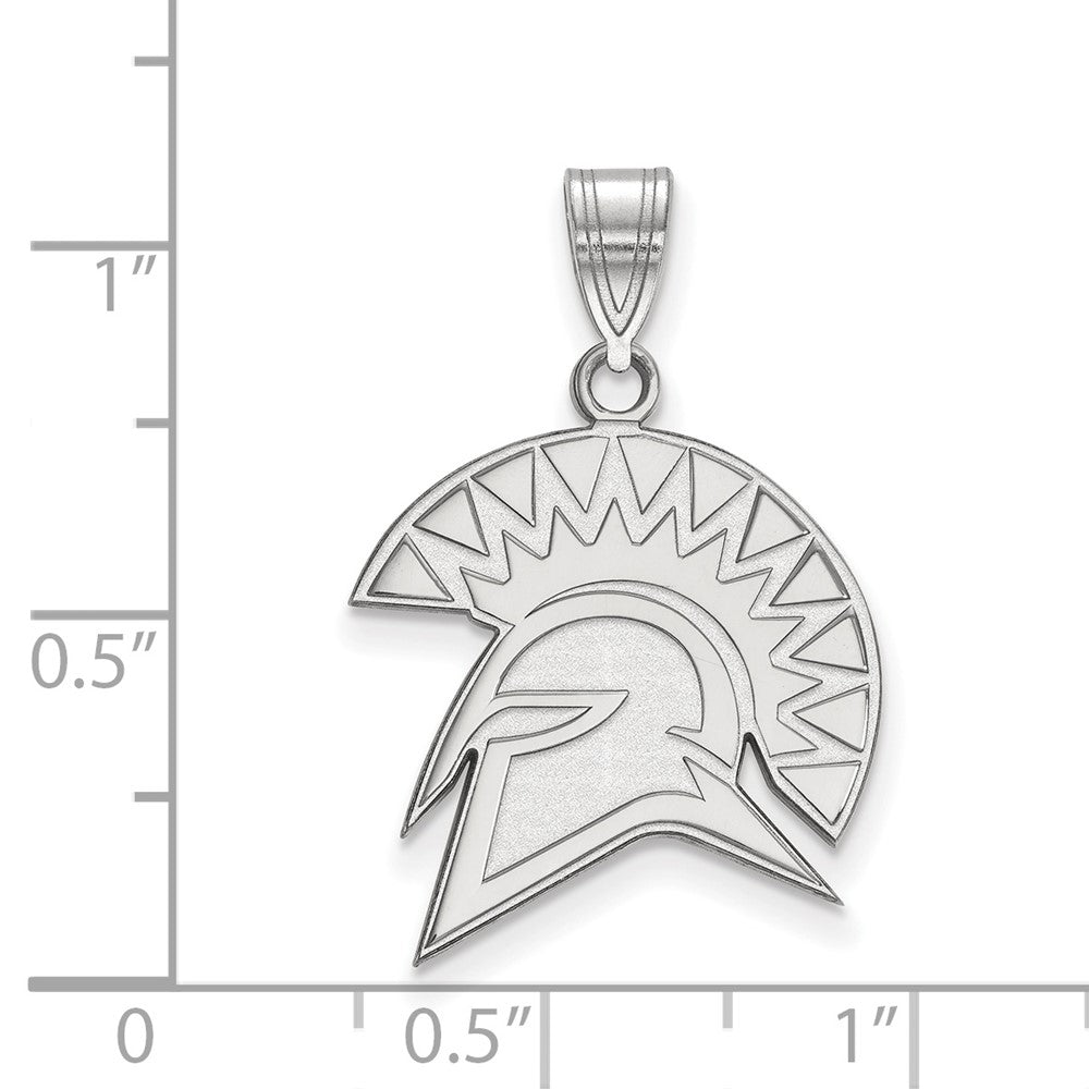 14k White Gold LogoArt San Jose State University Spartan Large Pendant