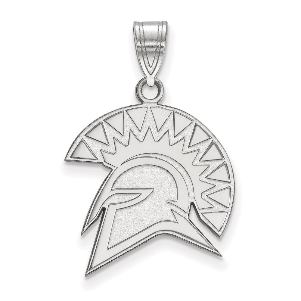 14k White Gold LogoArt San Jose State University Spartan Large Pendant