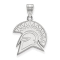 Sterling Silver Rhodium-plated LogoArt San Jose State University Spartan Large Pendant