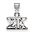 Sterling Silver Rhodium-plated LogoArt Sigma Kappa Sorority Greek Letters Small Pendant