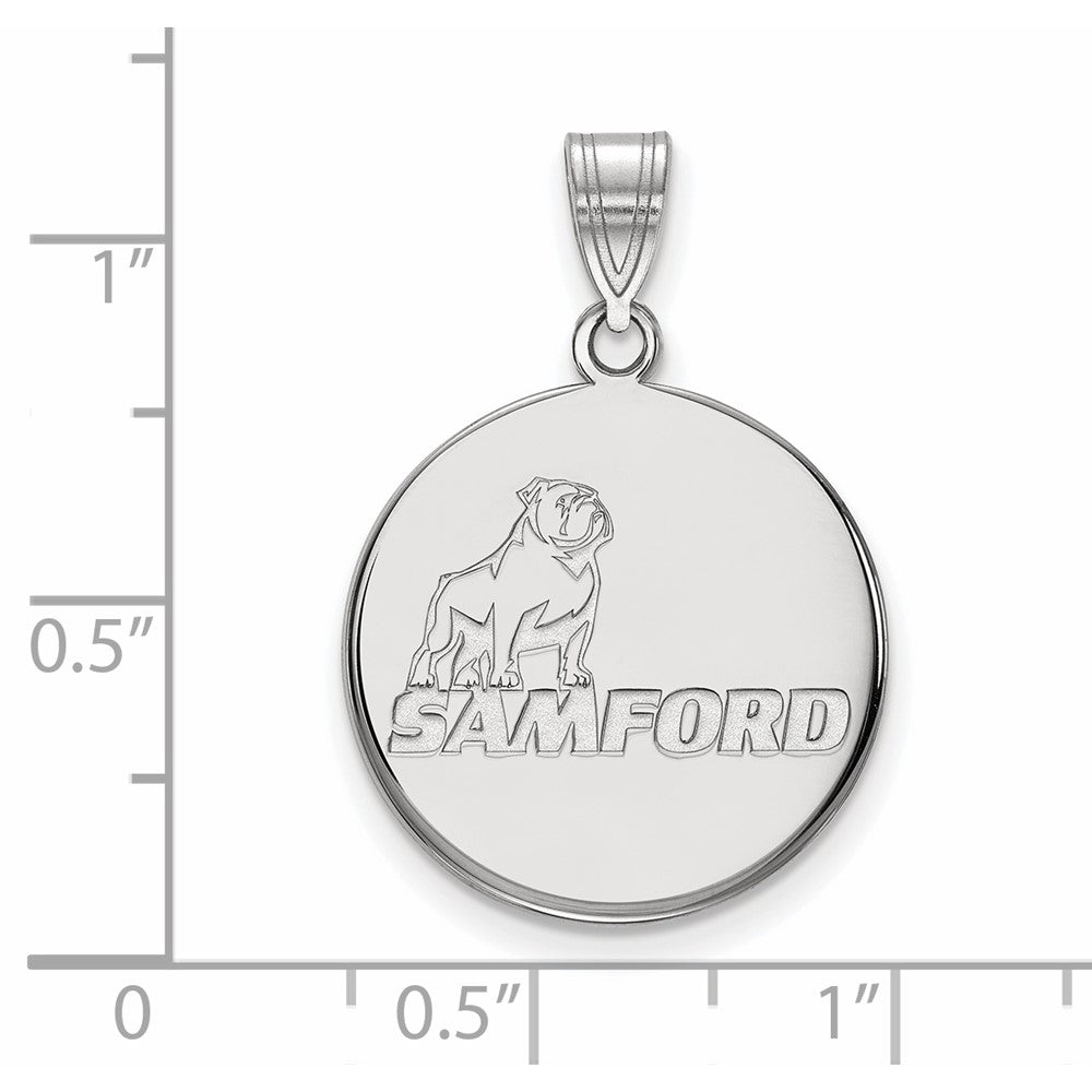 10k White Gold LogoArt Samford University Large Disc Pendant