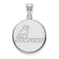 Sterling Silver Rhodium-plated LogoArt Samford University Large Disc Pendant
