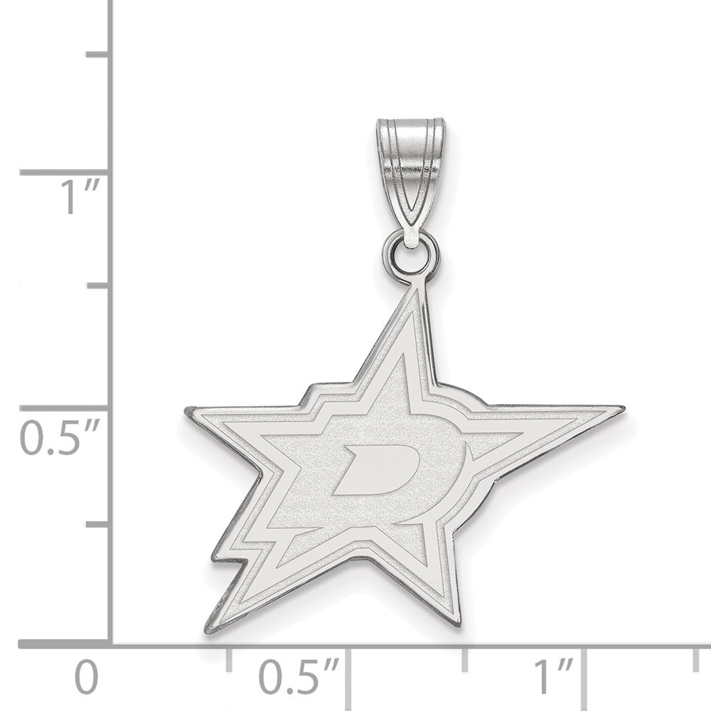 10k White Gold NHL LogoArt Dallas Stars Large Pendant