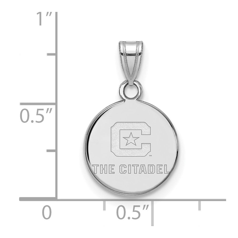 Sterling Silver Rh-plated LogoArt The Citadel Small Pendant