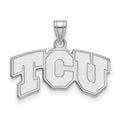10k White Gold LogoArt Texas Christian University T-C-U Small Pendant