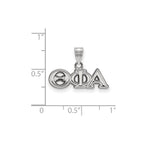 Sterling Silver Rhodium-plated LogoArt Theta Phi Alpha Sorority Greek Letters Small Pendant