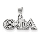 Sterling Silver Rhodium-plated LogoArt Theta Phi Alpha Sorority Greek Letters Small Pendant
