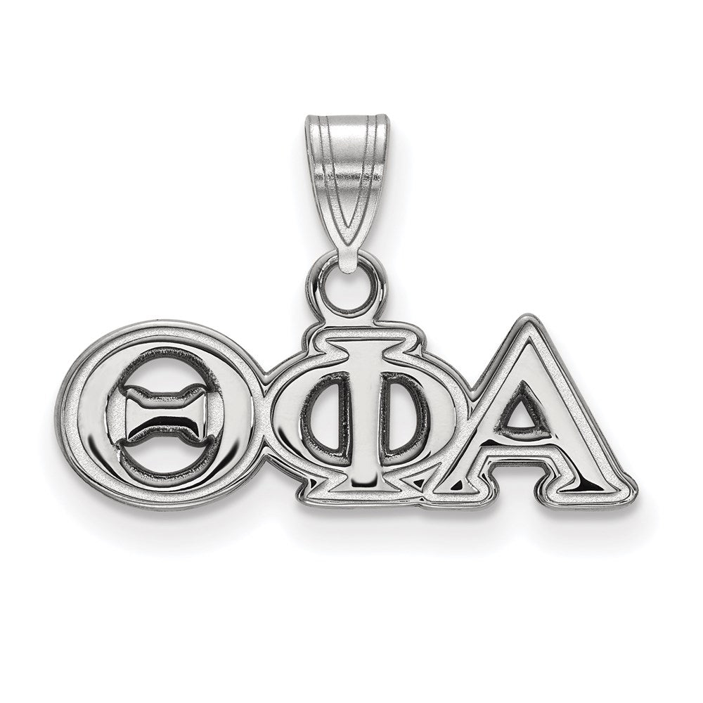 Sterling Silver Rhodium-plated LogoArt Theta Phi Alpha Sorority Greek Letters Small Pendant