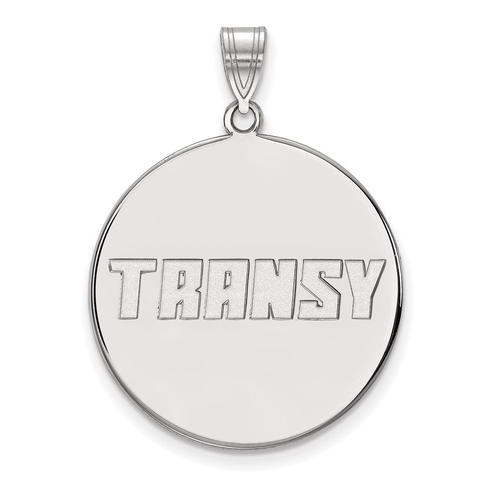 14k White Gold LogoArt Transylvania University Extra Large Disc Pendant