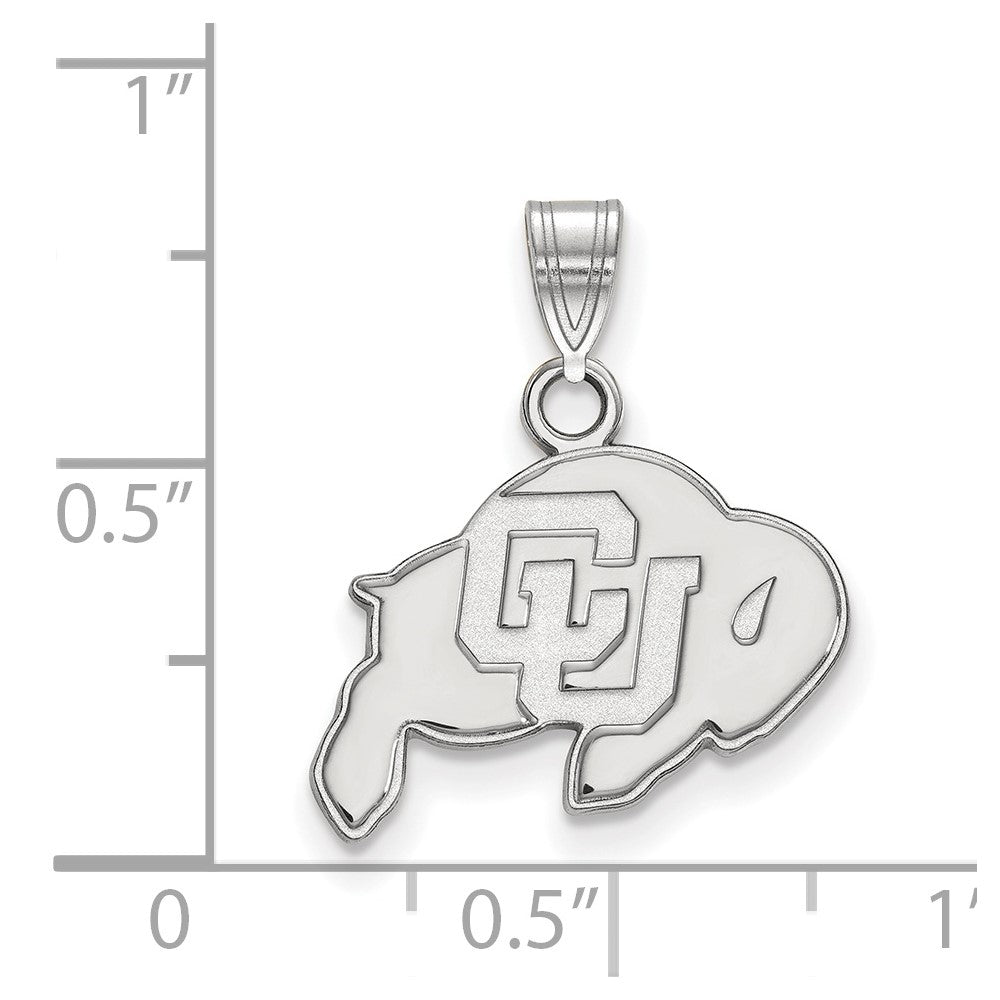 10k White Gold LogoArt University of Colorado Buffalo Small Pendant