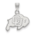 14k White Gold LogoArt University of Colorado Buffalo Small Pendant