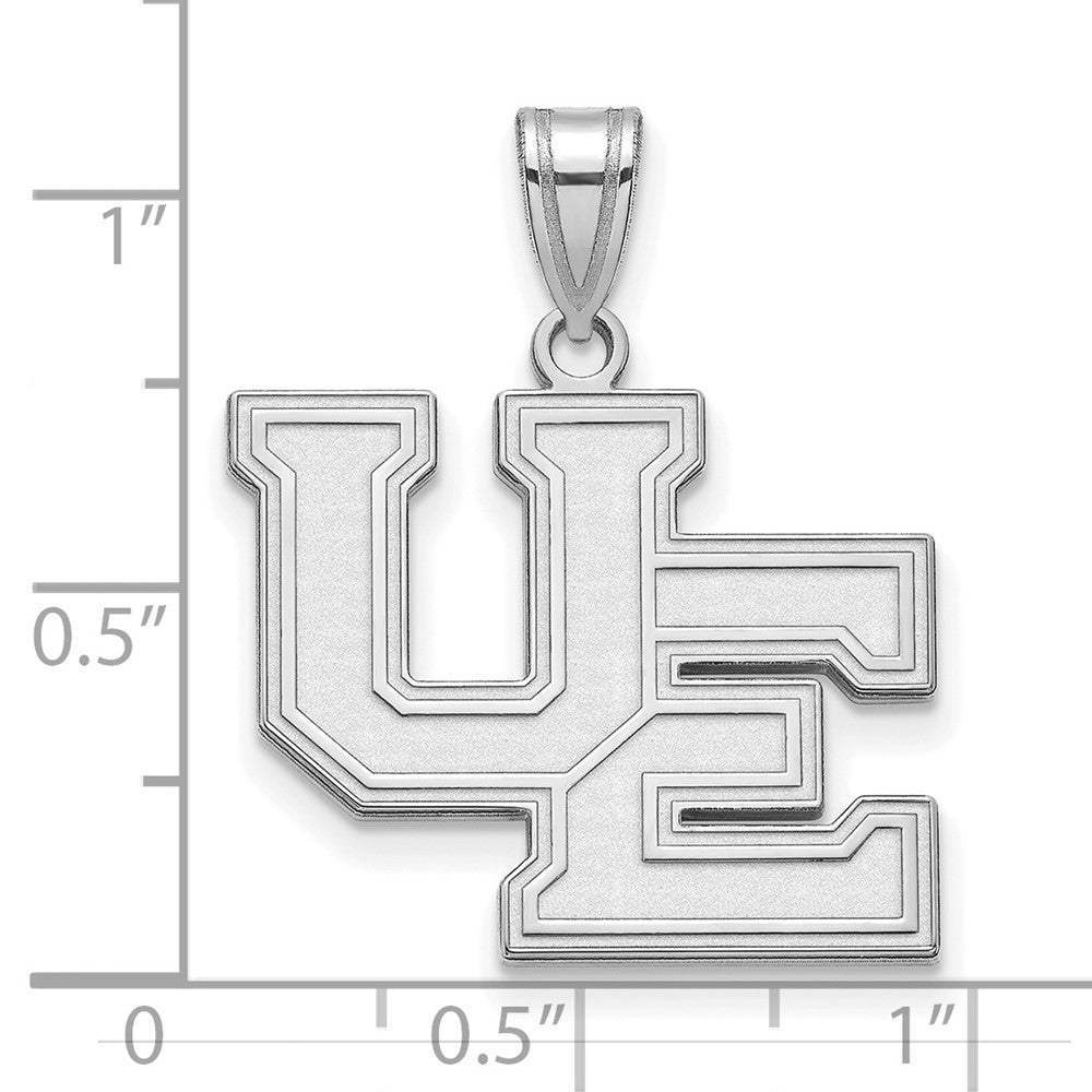 Sterling Silver Rhodium-plated LogoArt University of Evansville Purple Aces Large Pendant