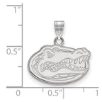 Sterling Silver Rhodium-plated LogoArt University of Florida Gator Small Pendant