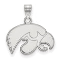 14k White Gold LogoArt University of Iowa Hawk Small Pendant