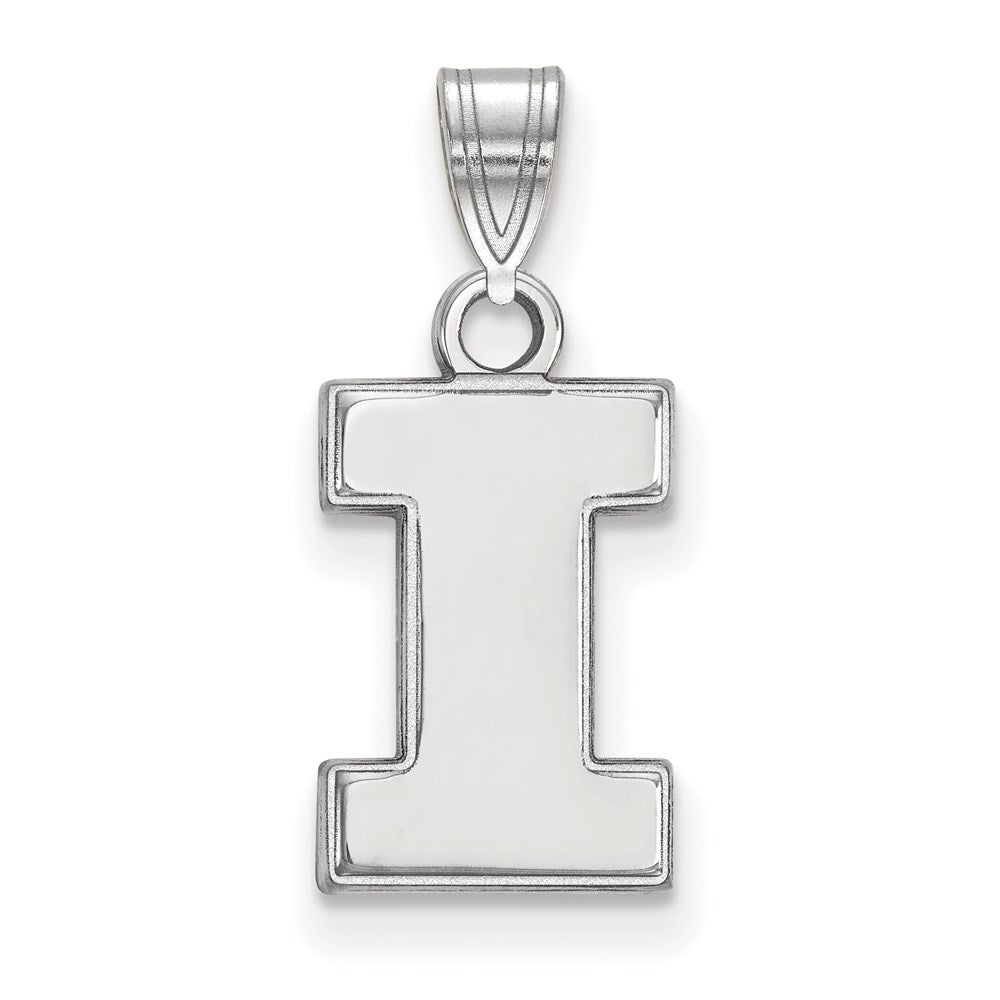 Sterling Silver Rhodium-plated LogoArt University of Illinois Letter I Small Pendant