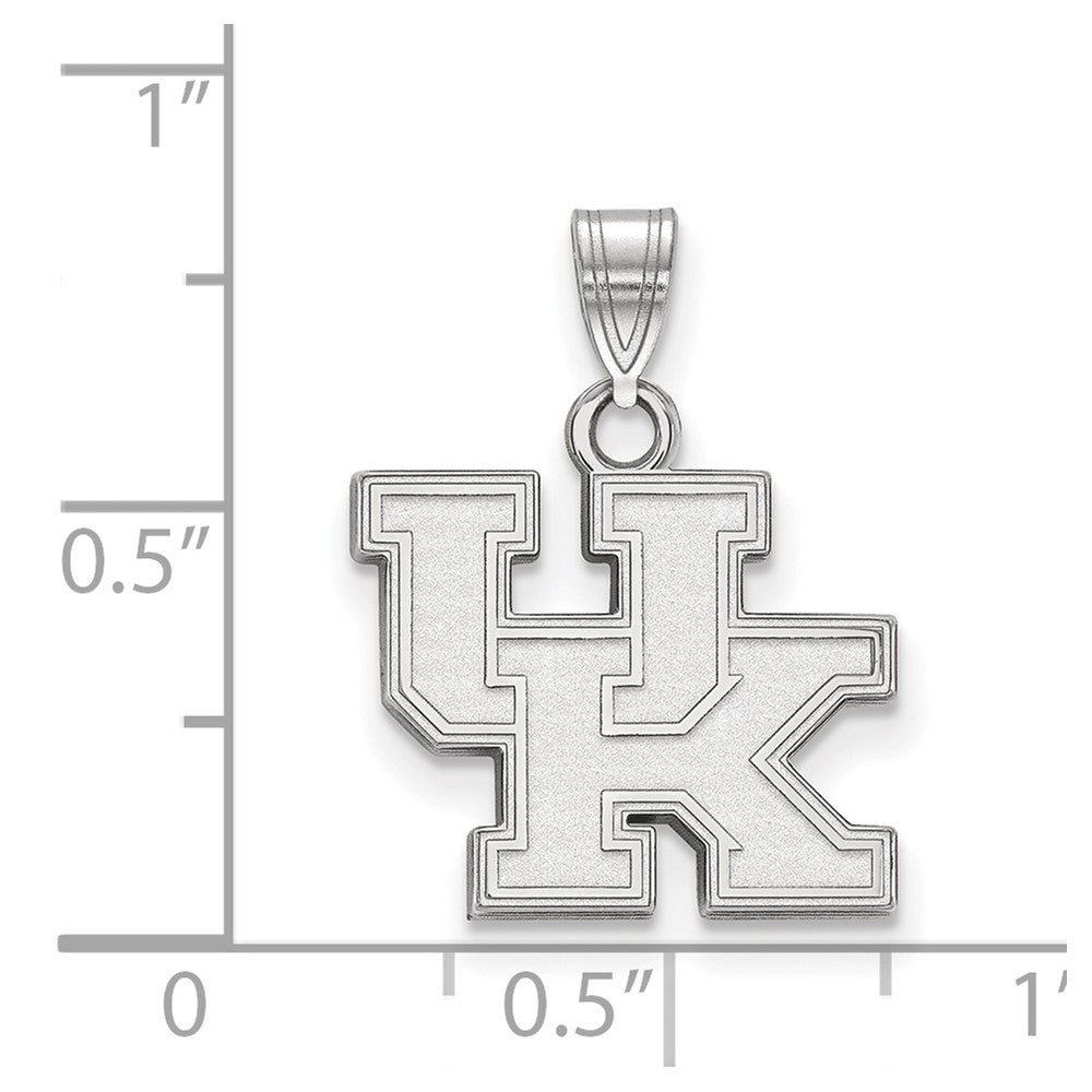 Sterling Silver Rhodium-plated LogoArt University of Kentucky U-K Small Pendant