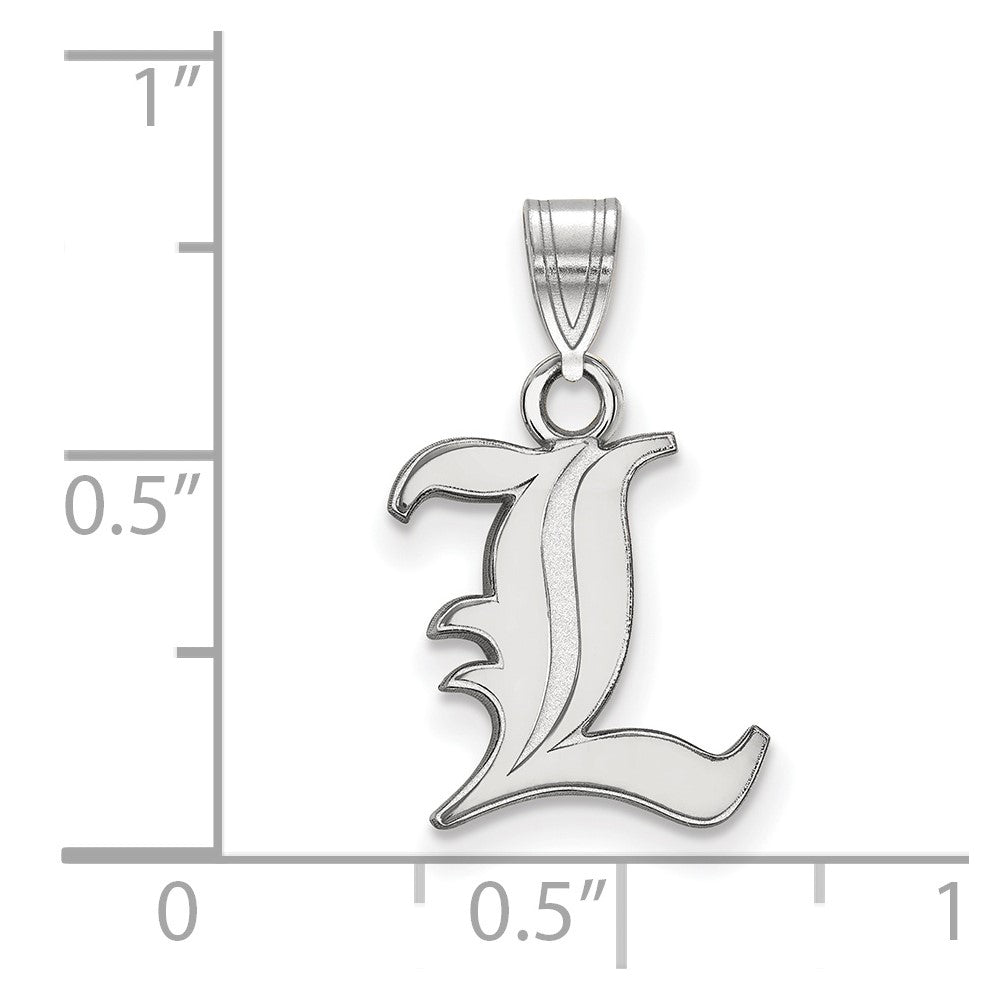 Sterling Silver Rhodium-plated LogoArt University of Louisville Letter L Small Pendant