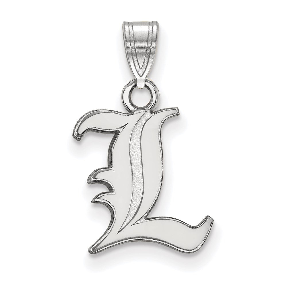 14k White Gold LogoArt University of Louisville Letter L Small Pendant