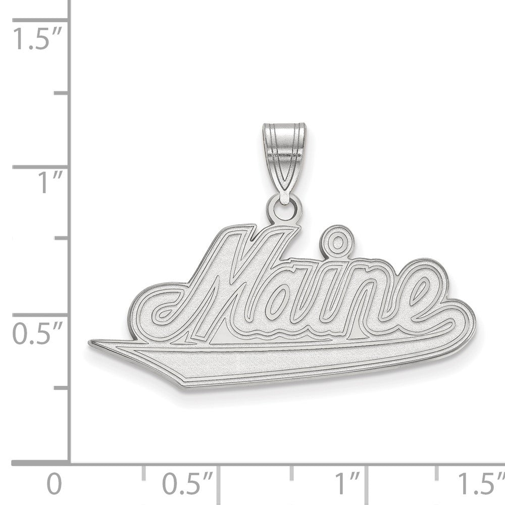 14k White Gold LogoArt University of Maine Large Pendant