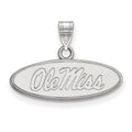14k White Gold LogoArt University of Mississippi Ole Miss Small Oval Pendant