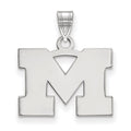 10k White Gold LogoArt University of Michigan Letter M Small Pendant