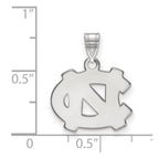 Sterling Silver Rhodium-plated LogoArt University of North Carolina N-C Small Pendant