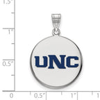 Sterling Silver Rhodium-plated LogoArt U of Northern Colorado U-N-C Large Enameled Disc Pendant