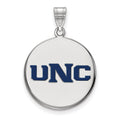 Sterling Silver Rhodium-plated LogoArt U of Northern Colorado U-N-C Large Enameled Disc Pendant