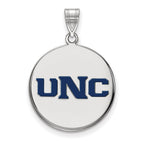 Sterling Silver Rhodium-plated LogoArt U of Northern Colorado U-N-C Large Enameled Disc Pendant