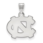 Sterling Silver Rhodium-plated LogoArt University of North Carolina N-C Small Pendant