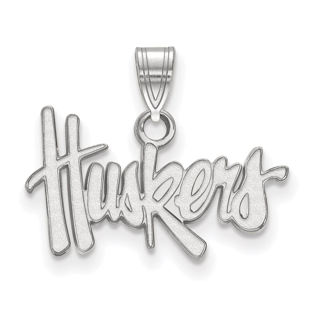 10k White Gold LogoArt University of Nebraska Huskers Small Pendant