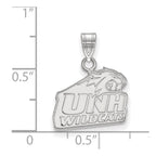 Sterling Silver Rhodium-plated LogoArt University of New Hampshire Small Pendant