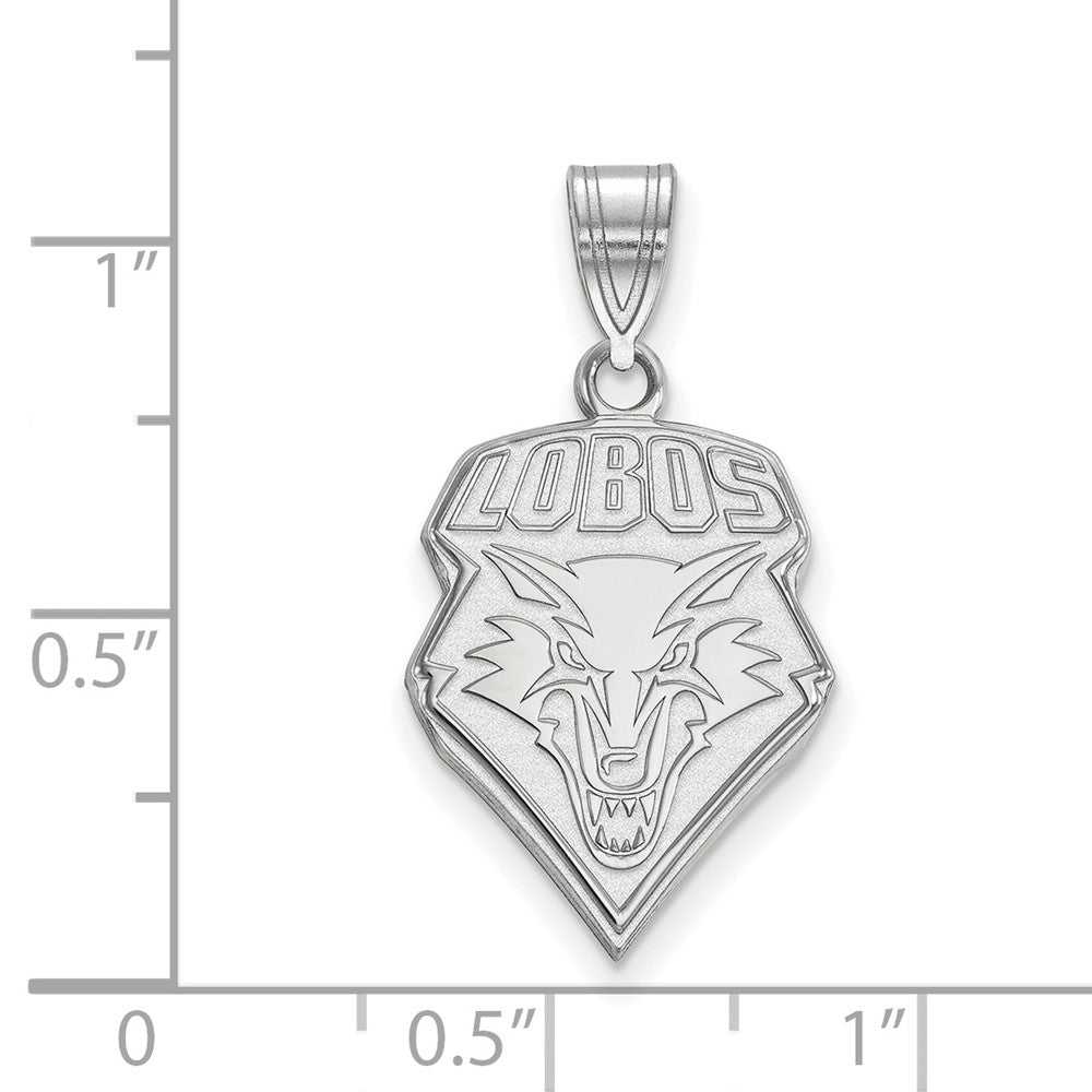 14k White Gold LogoArt University of New Mexico Lobos Large Pendant