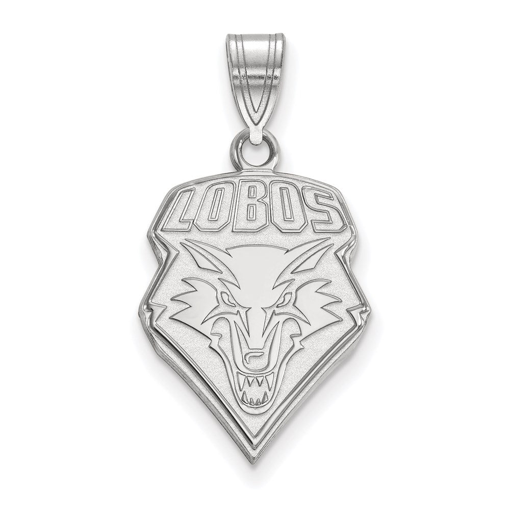 14k White Gold LogoArt University of New Mexico Lobos Large Pendant