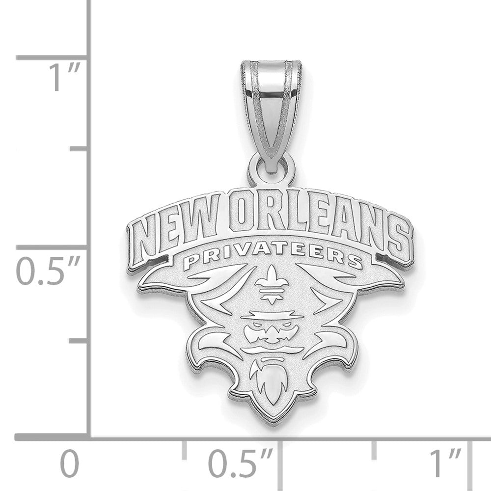 10k White Gold LogoArt University of New Orleans U-N-O Medium Pendant