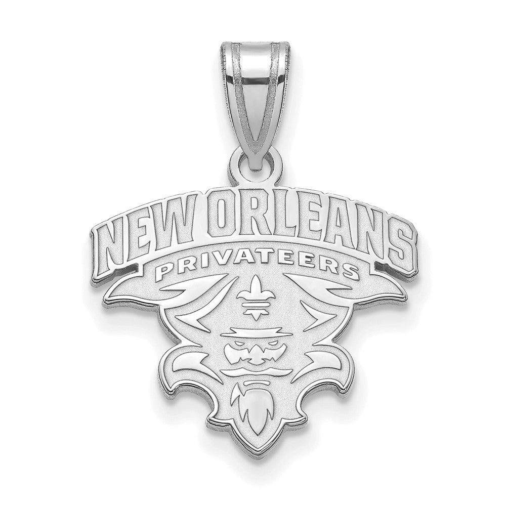 10k White Gold LogoArt University of New Orleans U-N-O Medium Pendant