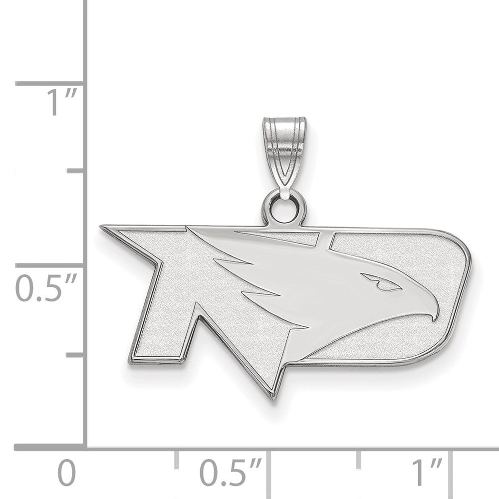 Sterling Silver Rhodium-plated LogoArt University of North Dakota Small Pendant