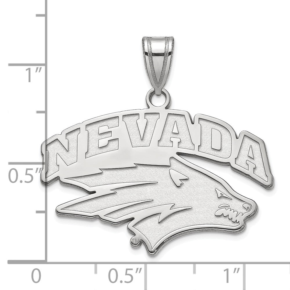 14k White Gold LogoArt University of Nevada-Reno Large Pendant