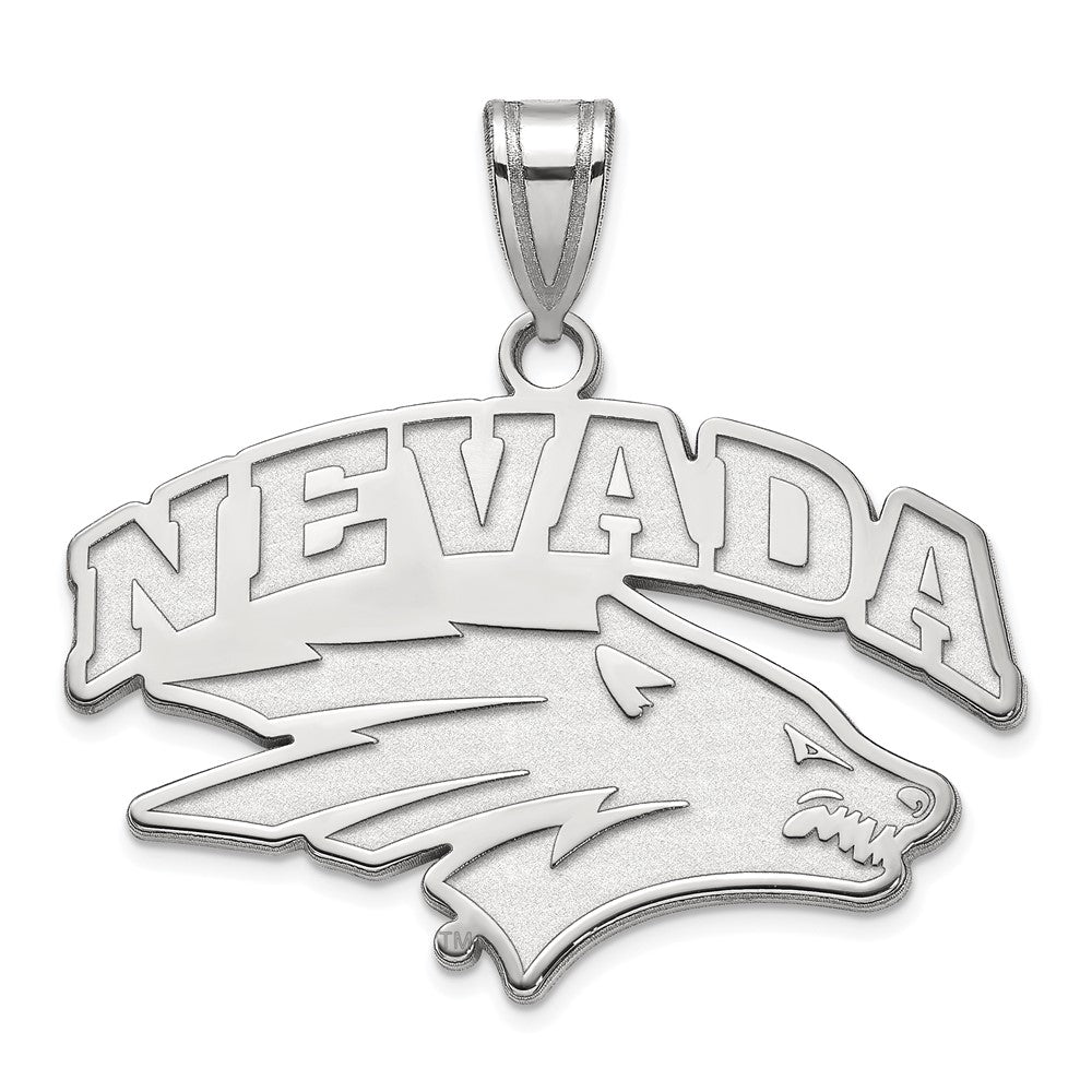Sterling Silver Rhodium-plated LogoArt University of Nevada-Reno Large Pendant