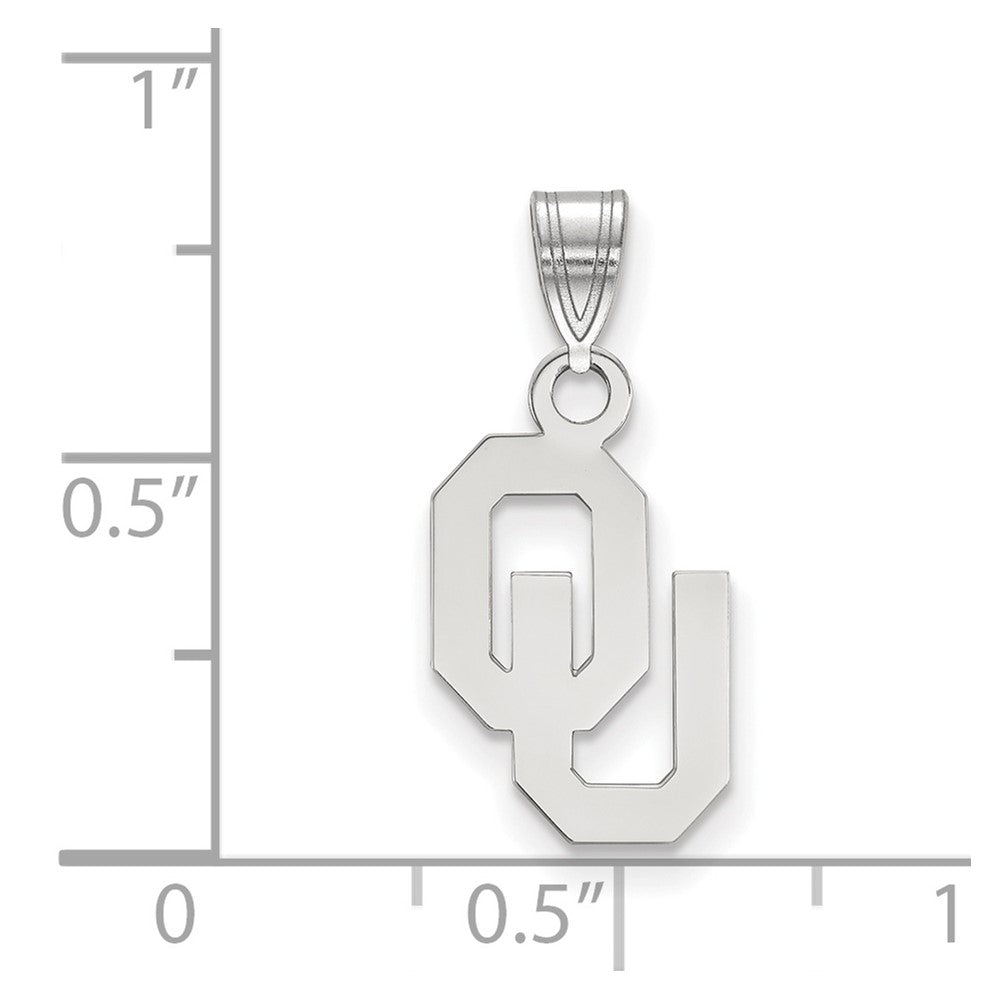 14k White Gold LogoArt University of Oklahoma O-U Small Pendant