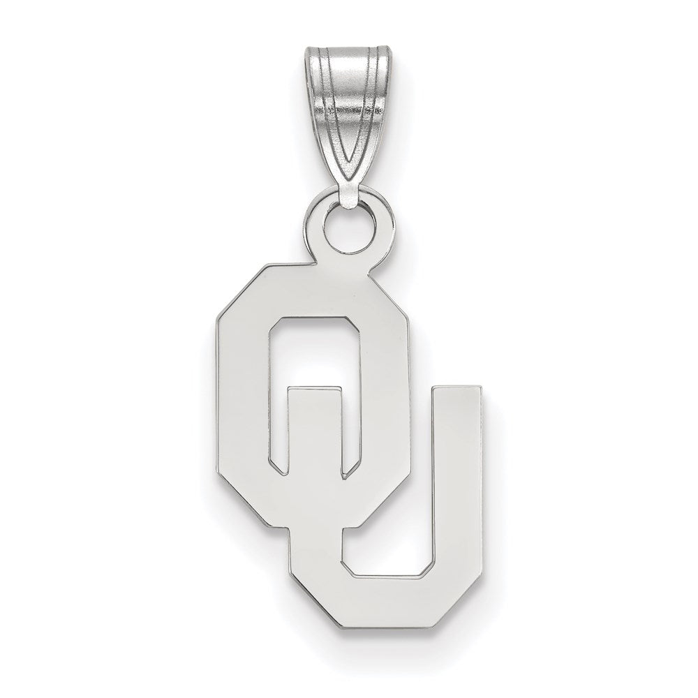 10k White Gold LogoArt University of Oklahoma O-U Small Pendant