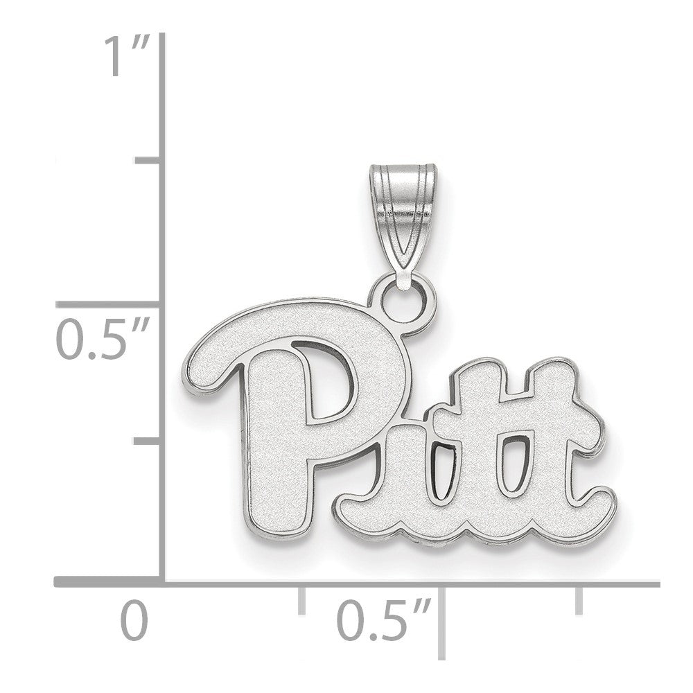 Sterling Silver Rhodium-plated LogoArt University of Pittsburgh Small Pendant