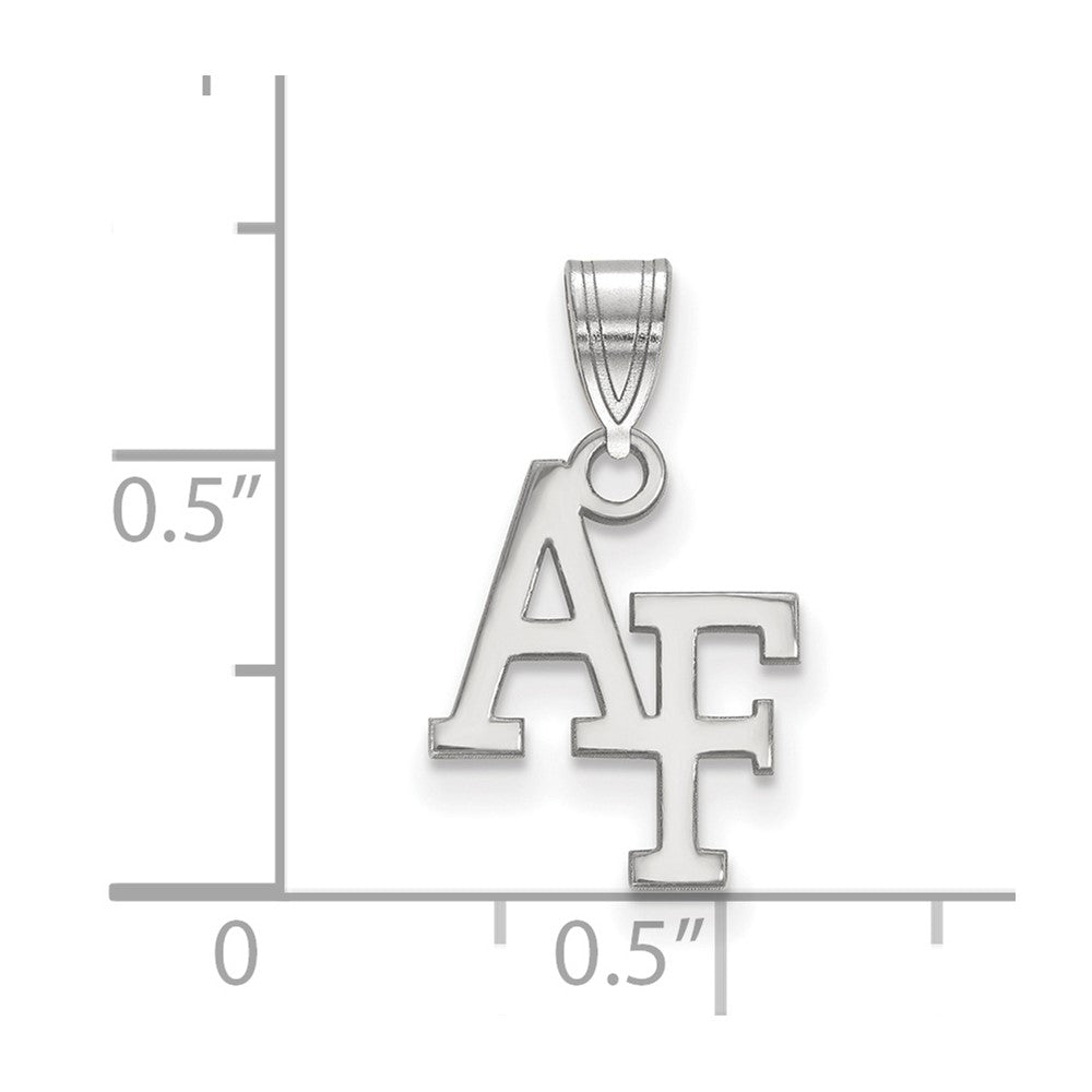 14k White Gold LogoArt United States Air Force Academy A-F Small Pendant