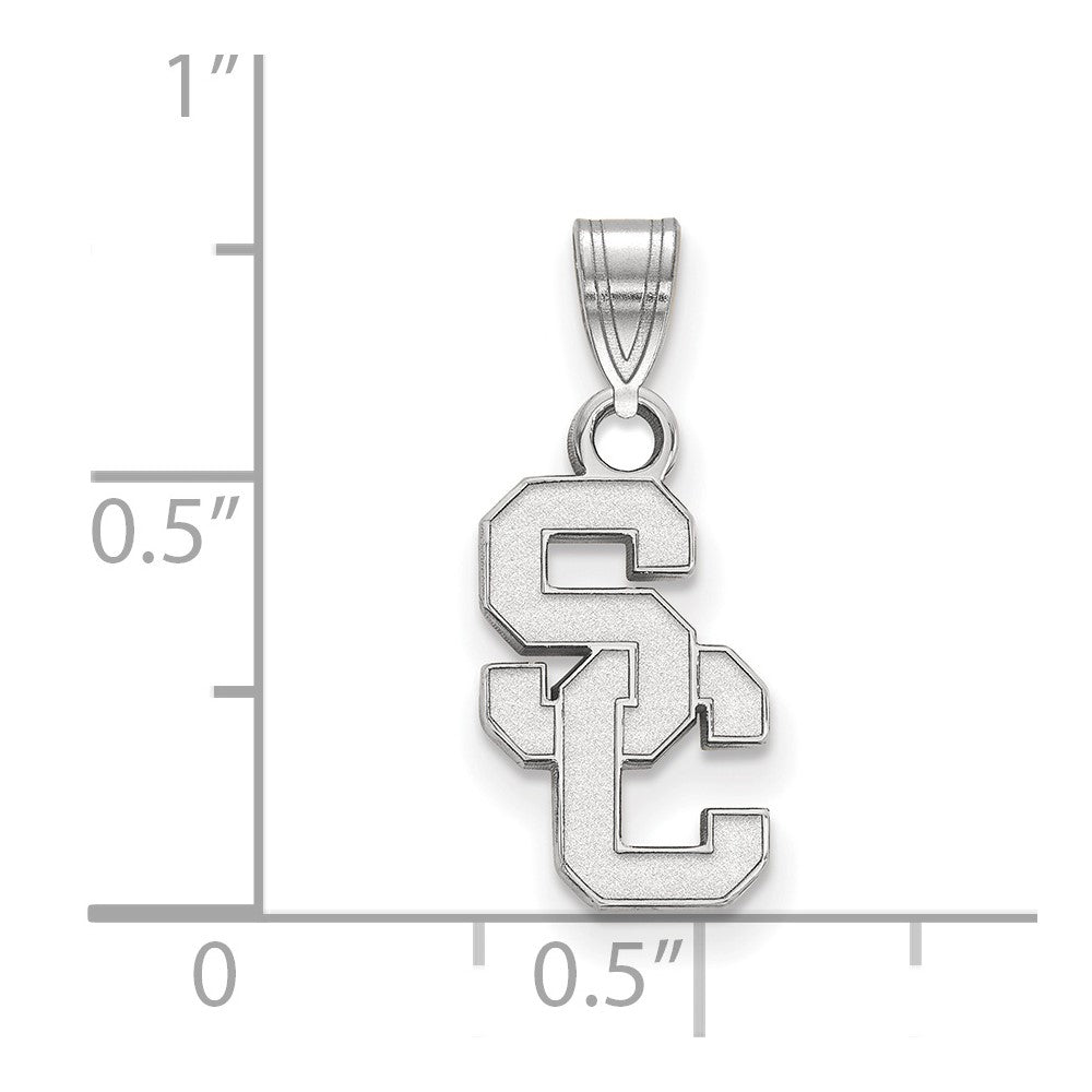 14k White Gold University of Southern California S-C Small Pendant