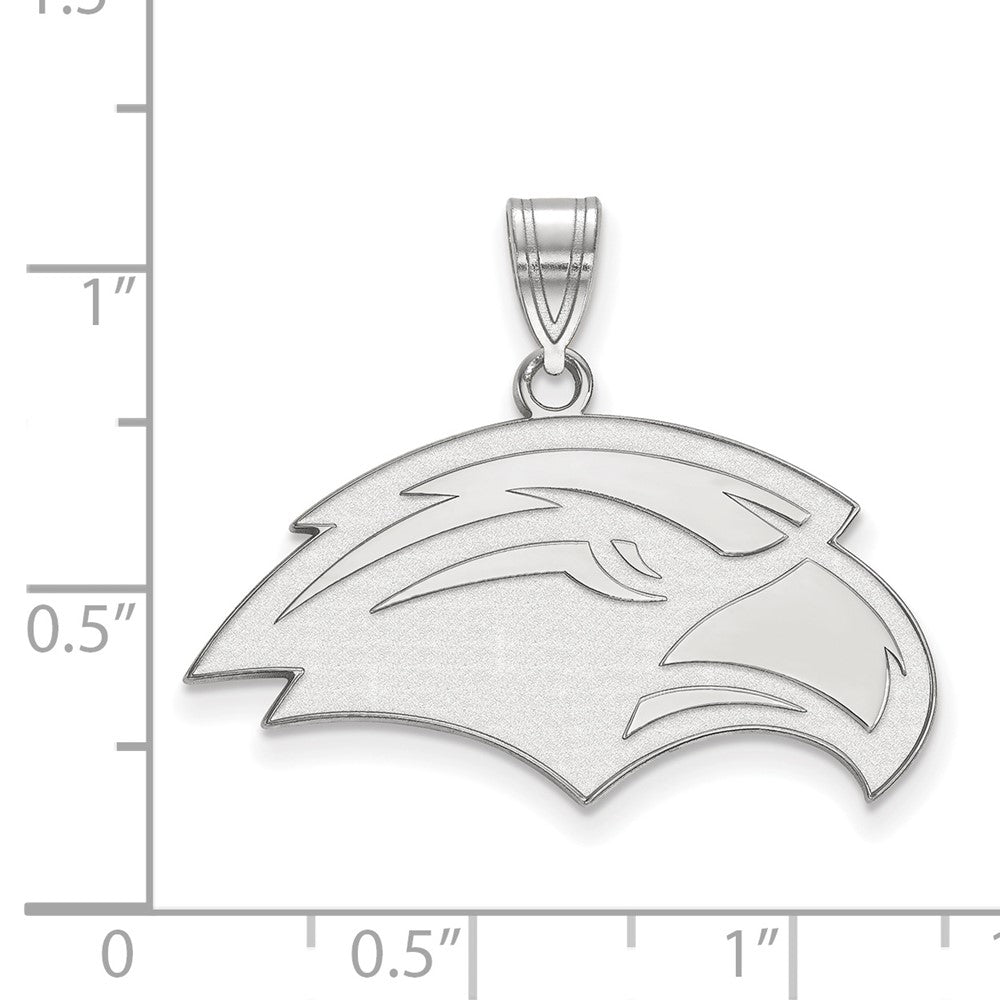 14k White Gold LogoArt University of Southern Mississippi Eagle Medium Pendant