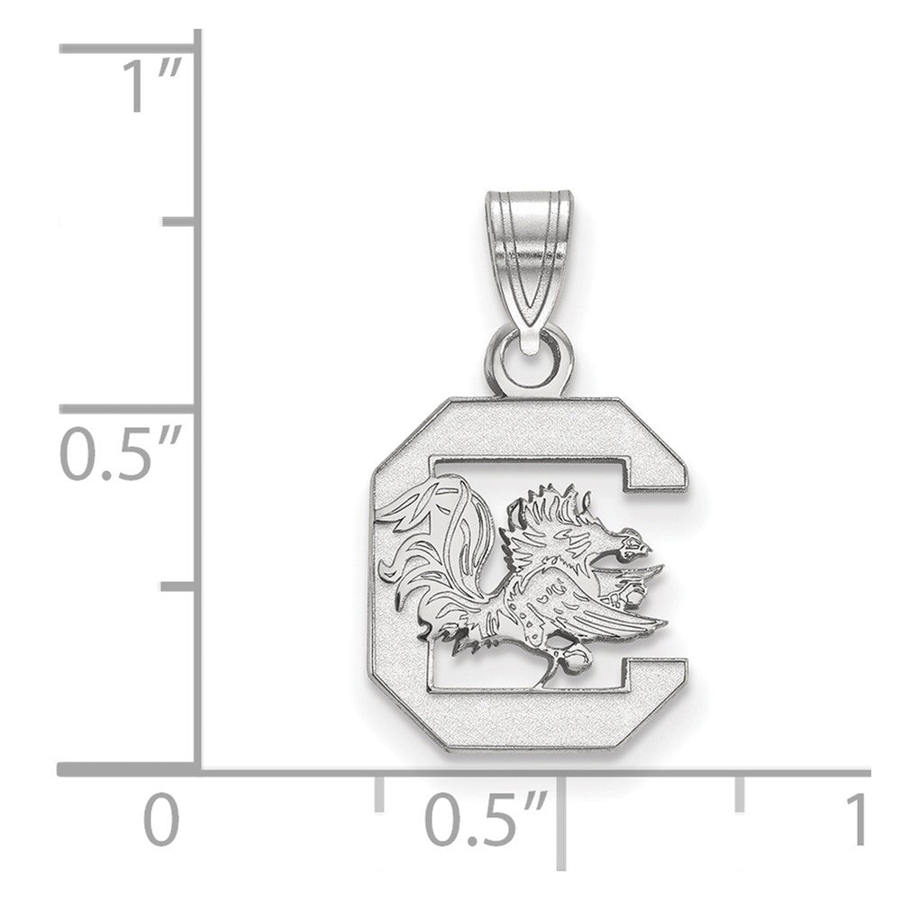 10k White Gold LogoArt University of South Carolina Small Pendant