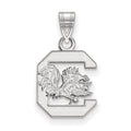 10k White Gold LogoArt University of South Carolina Small Pendant