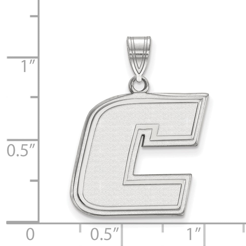 Sterling Silver Rhodium-plated LogoArt University of Tennessee at Chattanooga Letter C Large Pendant