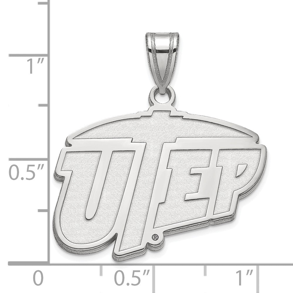 14k White Gold LogoArt University of Texas at El Paso Large Pendant